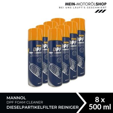 Mannol DPF Foam Cleaner Dieselpartikelfilter Reiniger 8x500 ML