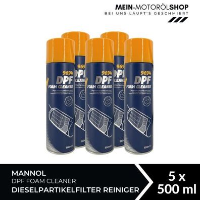 Mannol DPF Foam Cleaner Dieselpartikelfilter Reiniger 5x500 ML