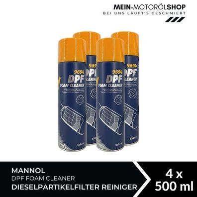 Mannol DPF Foam Cleaner Dieselpartikelfilter Reiniger 4x500 ML