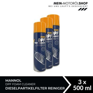 Mannol DPF Foam Cleaner Dieselpartikelfilter Reiniger 3x500 ML