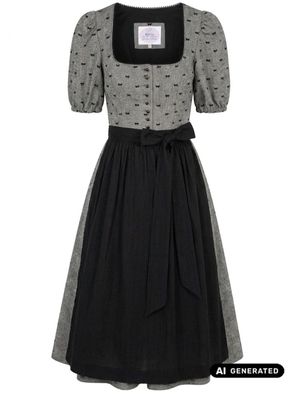 Dirndl Belle Amour 70cm Länge grau