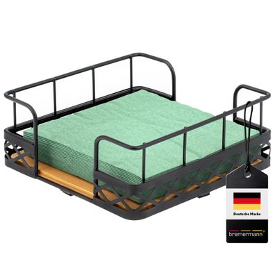 bremermann Serviettenhalter für 33x33 Servietten, aus Bambus mit Metallrand