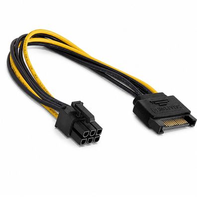 K26 SATA Kabel 15Pin auf 6Pin PCI Express Stromkabel Power Adapter Grafikkarte 20cm