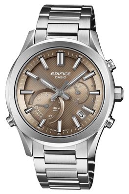 Casio Edifice Herrenuhr Solar Chrono Stahl/Braun EQB-1300D-5AEF