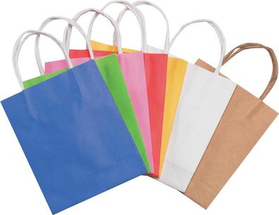 Papiertüten Einzelfarben, 20 Stück, 21 x 18 x 8 cm - Farbe: weiß