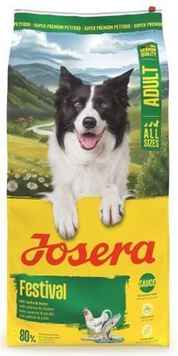Josera Festival 12,5kg Hunde Trockenfutter Lachs Geflugel Soße Glutenfrei Sensitiv