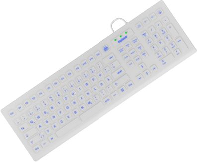 KeySonic KSK-8031INEL, Volle Größe (100%), Kabelgebunden, USB, QWERTZ, Weiß