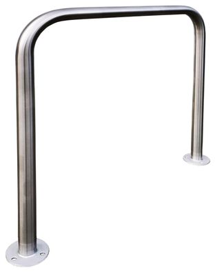 Fahrradanlehnbügel Ems aus Edelstahl 800mm hoch, 800mm breit aus 42 mm Rundrohr mit R