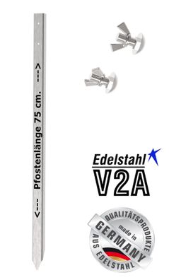 Einschlagpfosten für Parkschild | Stabiler Erdspieß-Pfosten aus Edelstahl 75 cm | Pri