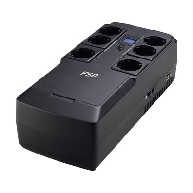 FSP Nanofit 600 Offline UPS 600VA 360W inkl. 2-port USB charger 6 Schuko