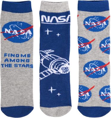 United Labels NASA Socken für Jungen Kinder Sneaker Kindersocken Blau/Gr
