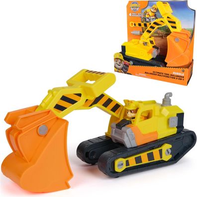 PAW Patrol Rubble Deluxe Bagger 2 in 1 Baufahrzeug mit Figur ab 3 Jahren