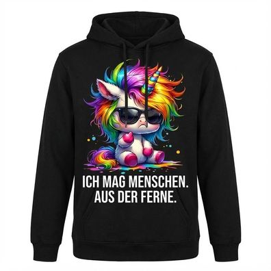 Ich mag Menschen aus der Ferne Einhorn T-Shirt Hoodie Sweatshirt - Fan Geschenk