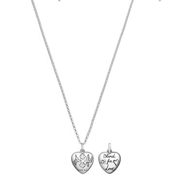 Gucci – YBB455542001 – Blind for Love-Halskette mit Herzanhänger mit Blumen- und Voge