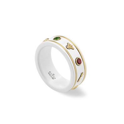 Gucci – YBC527095001 – 18 kt Gelbgold, Zirkonia, Topas – Icon dünnes Band aus 18 kt G