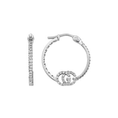 Gucci – YBD581982001 – GG Running Creolen aus 18 Karat Weißgold und Diamanten