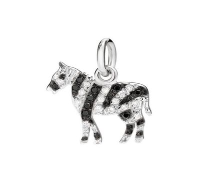 Dodo - DMB0010ZEBRLDBXOB – Zebra-Anhänger aus 18 Karat Weißgold und weißen und schwar
