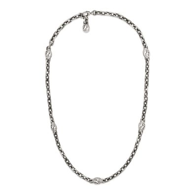 Gucci - YBB616941001 – Ineinandergreifende G-Halskette aus gealtertem Sterlingsilber