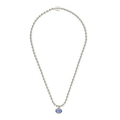 Gucci - YBB753438001 - Silber 925, Emaille - Halskette aus Sterlingsilber und blauer