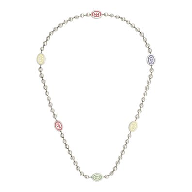 Gucci – YBB753448002 – 925er Silber, Emaille – Halskette aus Sterlingsilber und farbi