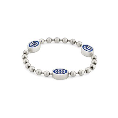 Gucci - YBA753442002 - Silber 925, Emaille - Armband aus Sterlingsilber und blauer Em