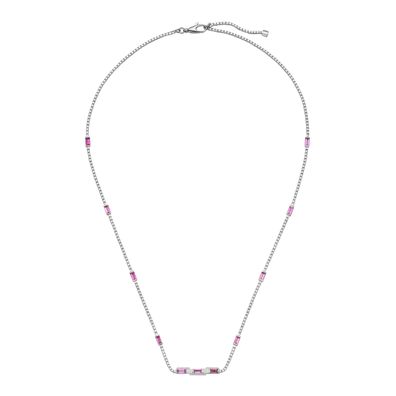 Gucci - YBB702394001 – Link to Love-Halskette aus 18-karätigem Weißgold und Rubellit