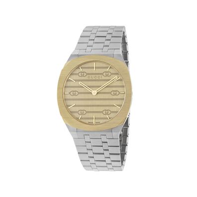 Gucci – YA163405 – Gucci 25H 38 mm Gehäuse aus Edelstahl und 18-karätigem Gelbgold pl