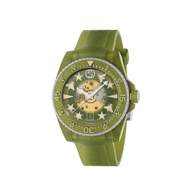 Gucci – YA136345 – Gucci Dive 40 mm Gehäuse aus Stahl und grünem, biobasiertem Kunsts