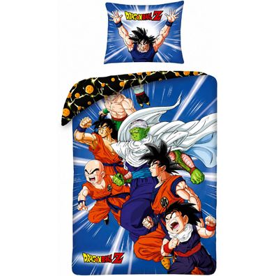 Dragonball Z Bettwäsche Set aus Baumwolle Bettdeckenbezug 140 × 200 cm mit 70 ×