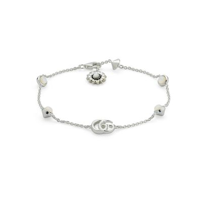 Gucci - YBA773229001 - GG Marmont Armband aus Sterlingsilber und Perlmutt mit Doppel