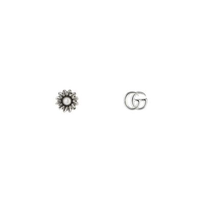 Gucci - YBD527390001 - GG Marmont Ohrringe mit Blumenmotiv aus glänzendem gealtertem