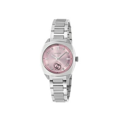 Gucci – YA142511 – Gucci Ineinandergreifendes 29-mm-Edelstahlgehäuse, rosafarbenes Zi