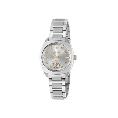 Gucci – YA142510 – Gucci Ineinandergreifendes 29-mm-Edelstahlgehäuse, silbernes Ziffe