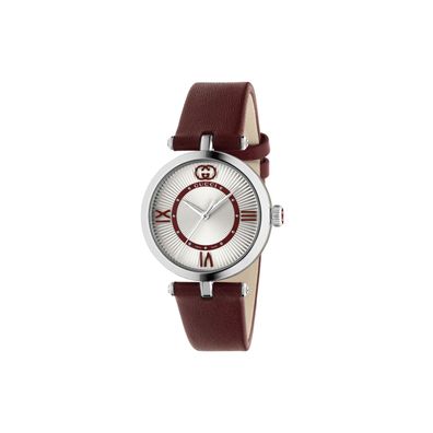 Gucci – YA167508 – Modell 2000 30-mm-Edelstahlgehäuse; Silbernes guillochiertes Ziffe