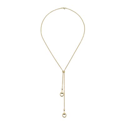 Gucci - YBB795850001 – Horsebit-Lariat-Halskette mit Horsebit-Details aus Gelbgold 60