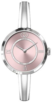 Gucci – YA167516 – Modell 2000 24-mm-Edelstahlgehäuse, rosa guillochiertes Zifferblat