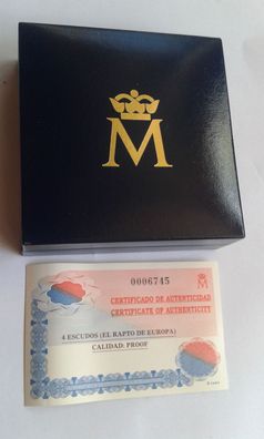 Etui und Zertifikat 200 euro 2003 Spanien Europa auf dem Stier Gold - keine Münze