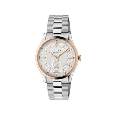 Gucci - YA1263004 - G-Timeless 40-MM-EDELSTAHLGEHÄUSE
ROSA Vergoldete Lünette
silbern