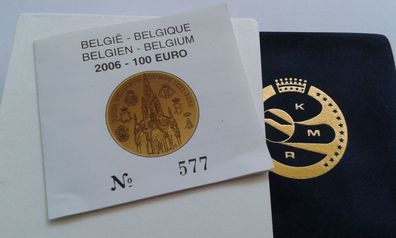 Etui und Zertifikat 100 euro 2006 Belgien Expo - 1/2 Unze Gold - keine Münze