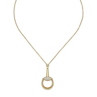 Gucci - YBB837699002 – Horsebit Horsebit-Halskette mit großem Anhänger aus 18-karätig