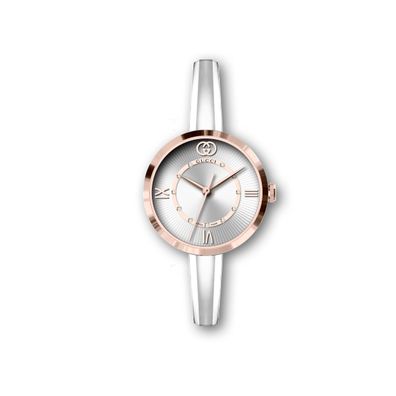 Gucci - YA167524 - Modell 2000 30 MM Edelstahlgehäuse
rosa Vergoldete Lünette 
SILBER