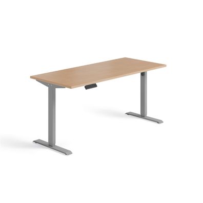 Schnellmontage Elektro-Hubtisch höhenverstellbar, 1600x700x740-1175, Buche/Silber
