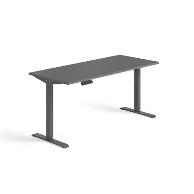 Schnellmontage Elektro-Hubtisch höhenverstellbar, 1600x700x740-1175, Onyx/Anthrazit