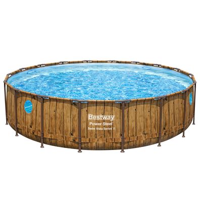 Power Steel™ Swim Vista Series™ Solo Pool ohne Zubehör Ø 549 x 122 cm, Holz-Optik
