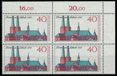 BRD 1973 Nr 779 postfrisch Viererblock ECKE-ORE X84FECA