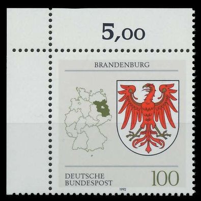 BRD 1992 Nr 1589 postfrisch ECKE-OLI X85EF32