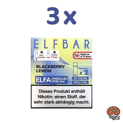 ELFBAR ELFA POD Blackberry Lemon 20mg/ml Nikotin 3x 2 Pods