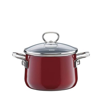 Riess Marmite à viande avec couvercle en verre Ø16cm 2,0 litres Emaille Nouvelle Ross