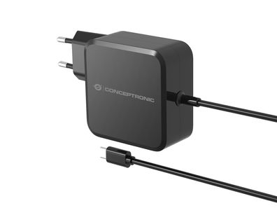 Conceptronic OZUL05BE 100W GaN USB-PD-Ladegerät, Eingebautes USB-C-Kabel