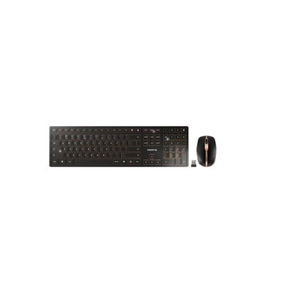 Cherry CHERRY DW9100 Wireless SLIM Maus&Tastatur EU schwarz/bronze